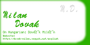 milan dovak business card